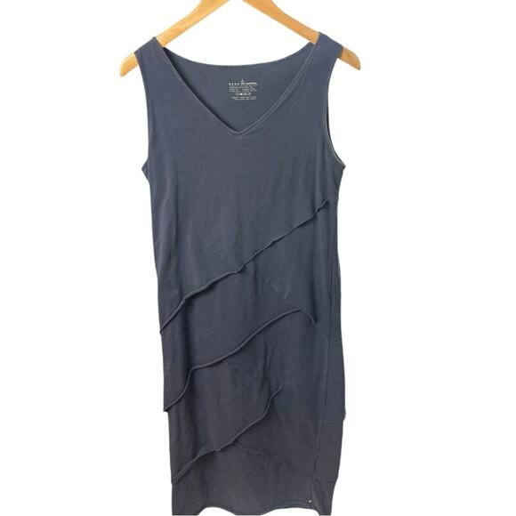 Neon Buddha Shanghai Asymmetric Layered Dress, Lagenlook Minimalist, Casual M - Picture 1 of 6